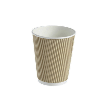 Kraft Ripple Wall Hot Drink / Coffee Cup 12oz (Pack 25) [500]