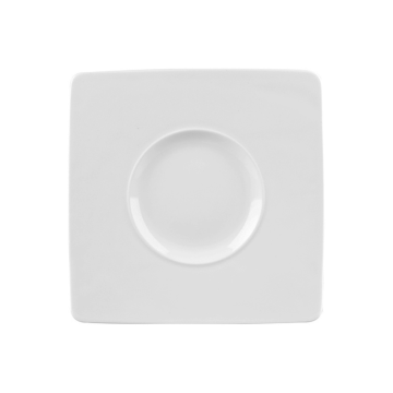 Alchemy Ambience White Wide Rim Square Plate 8.25&quot; (Pack 6)