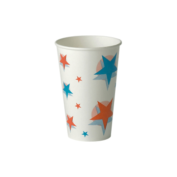 Star/Ball Design Cold Drink Paper Cup 12oz (Pack 100) [2000]