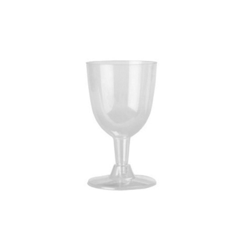 Disposable Plastic Wine Glass 6oz Clear Base 2 Piece (Pack 6)