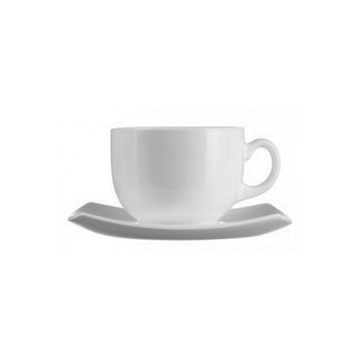 Quadrato White Cup &amp; Saucer 22cl (Pack of 6)