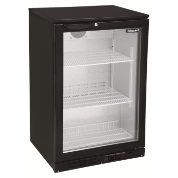 Blizzard BAR1 Single Door Black Bottle Cooler 600mm wide (135 Bottles)