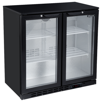 Blizzard BAR2 Double Door Black Bottle Cooler 903mm wide (202 Bottles)