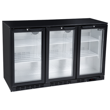 Blizzard BAR3 Triple Door Black Bottle Cooler 1353mm wide (338 Bottles)