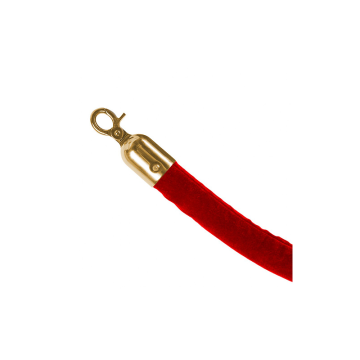 Barrier Rope in Red with Gold Hooks