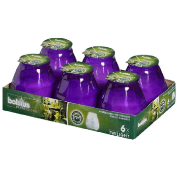 Bolsius Twilight Purple Candles 75 Hour Burn Time (Pack 6)