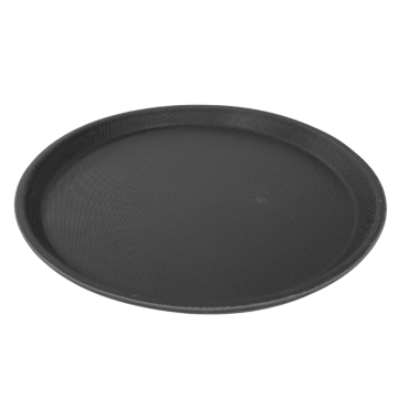 Non Slip Fibreglass Tray Round Black 27.5cm