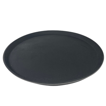 Non Slip Fibreglass Tray Round Black 40cm