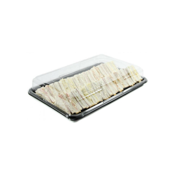 Buffet Platter Black Base &amp; Clear Lid Large 450 x 300mm (Pack 5)