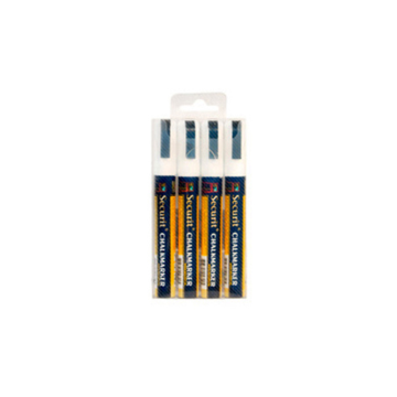 Securit Chalkmarkers White Medium (Pack 4)