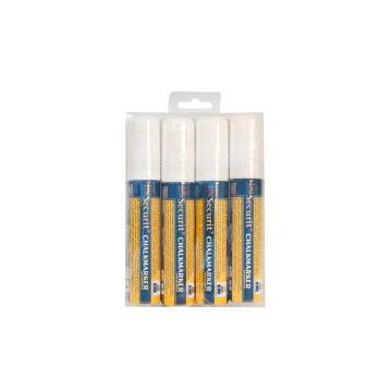 Securit Chalkmarkers White Large (Pack 4)