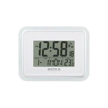 Acctim Delta Digital Oblong Wall Clock Silver  160x220mm - Radio Controlled